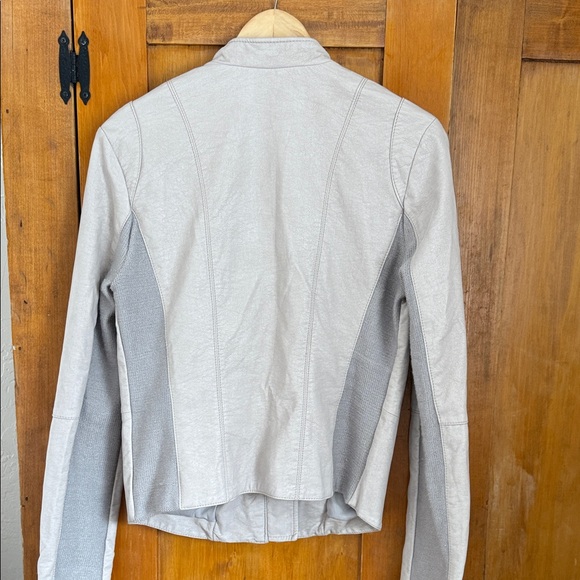 Free People Women's Soft Gray Vegan Leather Jacket - Picture 5 of 5